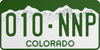 CO license plate 010NNP