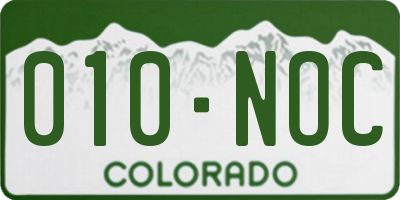 CO license plate 010NOC