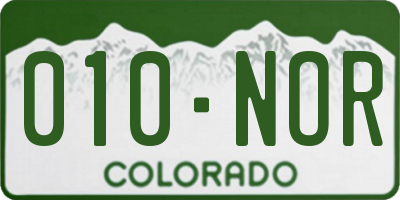 CO license plate 010NOR