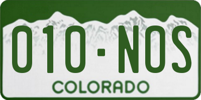 CO license plate 010NOS