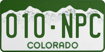 CO license plate 010NPC