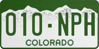 CO license plate 010NPH