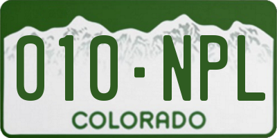 CO license plate 010NPL