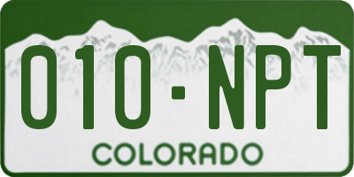CO license plate 010NPT