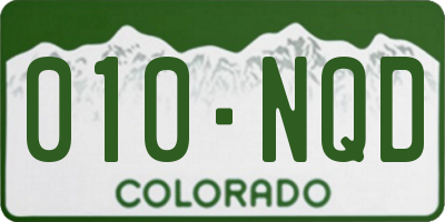 CO license plate 010NQD