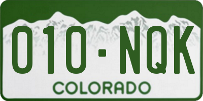 CO license plate 010NQK