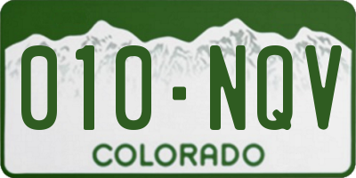 CO license plate 010NQV