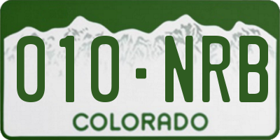 CO license plate 010NRB