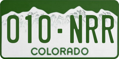 CO license plate 010NRR