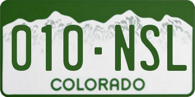 CO license plate 010NSL