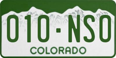 CO license plate 010NSO