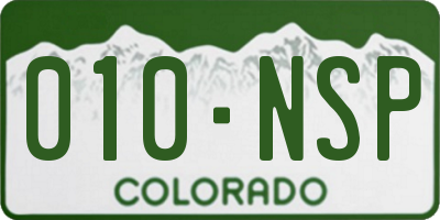 CO license plate 010NSP