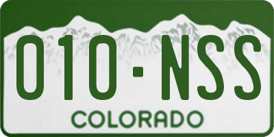 CO license plate 010NSS