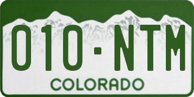 CO license plate 010NTM