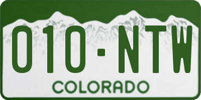 CO license plate 010NTW