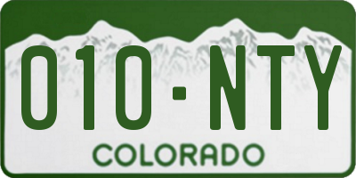 CO license plate 010NTY