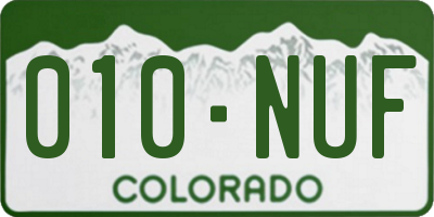 CO license plate 010NUF