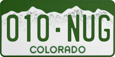 CO license plate 010NUG
