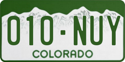 CO license plate 010NUY