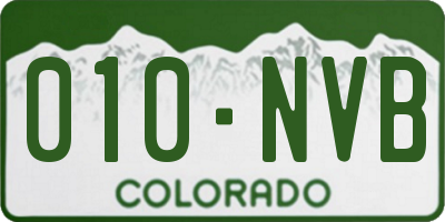 CO license plate 010NVB