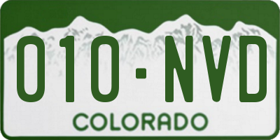 CO license plate 010NVD
