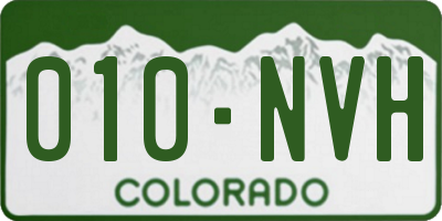 CO license plate 010NVH