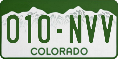 CO license plate 010NVV