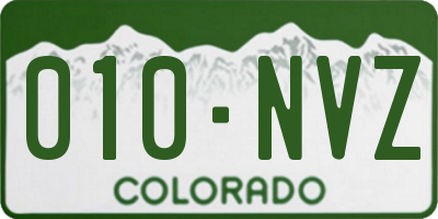 CO license plate 010NVZ