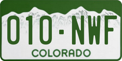 CO license plate 010NWF