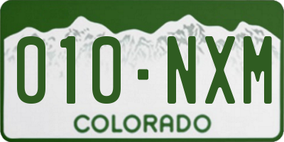 CO license plate 010NXM