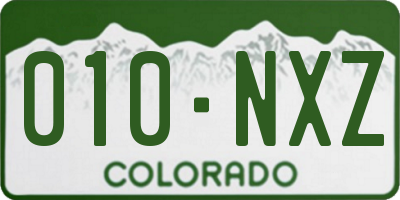CO license plate 010NXZ