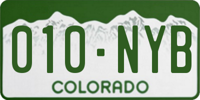CO license plate 010NYB