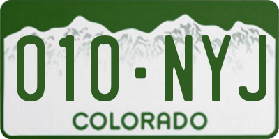 CO license plate 010NYJ
