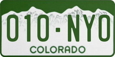 CO license plate 010NYO