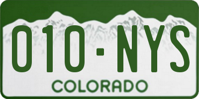 CO license plate 010NYS