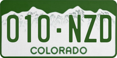 CO license plate 010NZD