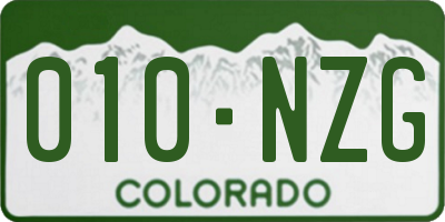 CO license plate 010NZG