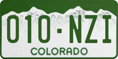 CO license plate 010NZI