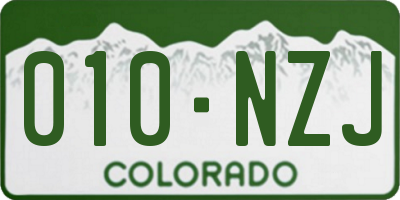 CO license plate 010NZJ