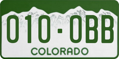 CO license plate 010OBB