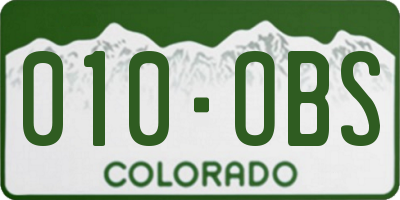 CO license plate 010OBS