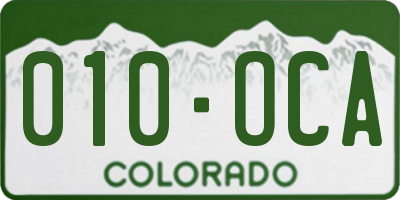CO license plate 010OCA