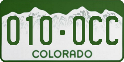 CO license plate 010OCC