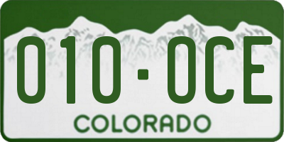 CO license plate 010OCE