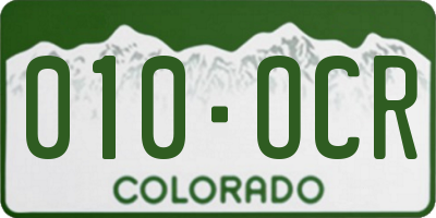 CO license plate 010OCR