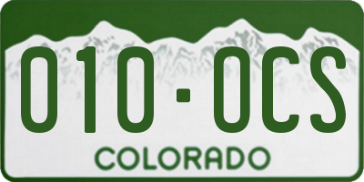 CO license plate 010OCS
