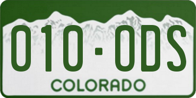 CO license plate 010ODS