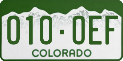 CO license plate 010OEF