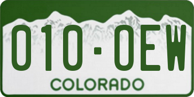 CO license plate 010OEW