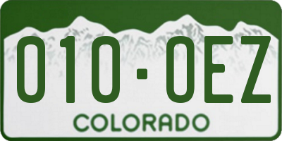 CO license plate 010OEZ